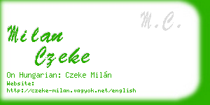 milan czeke business card